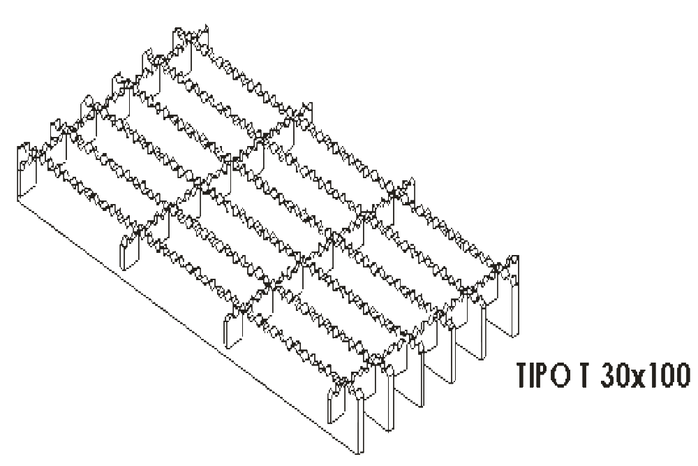 rejilla tipo t 30x100, rejillas metálicas